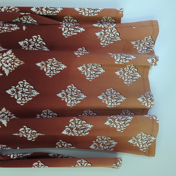 Louis Dell'Olio Geometric Pattern LS Tunic Top XS Burnt Orange/Rust - Picture 4 of 14